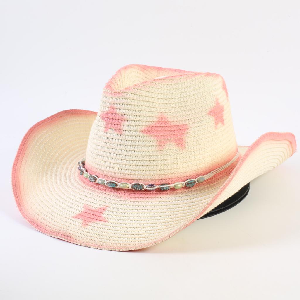 Popular Western Cowboy Straw Hat Men's and Women's Fashion Shade Straw Hat Classic Outdoor Western Cowboy Hat