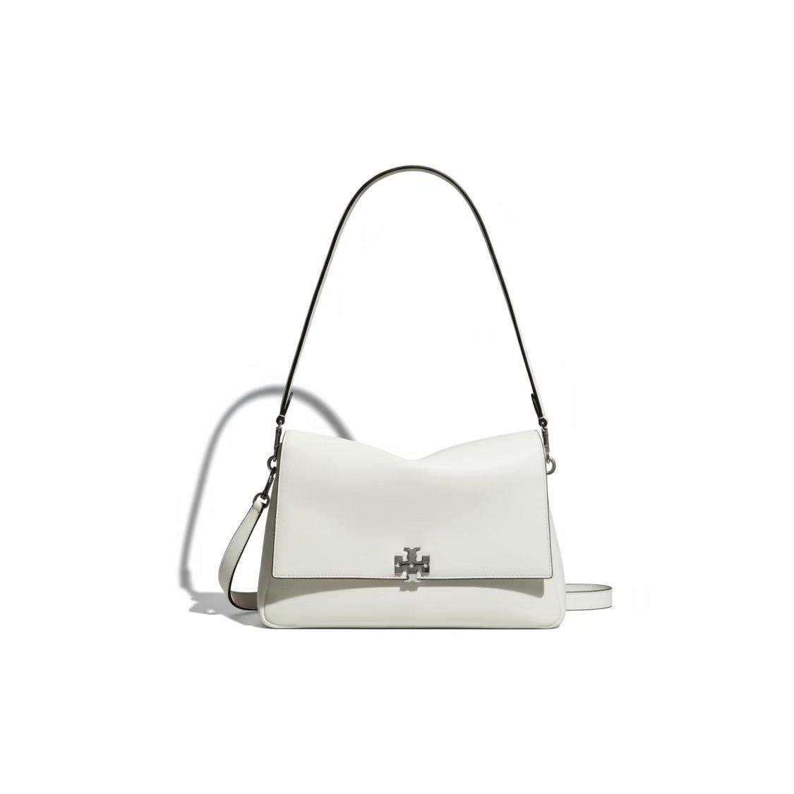 

Tory Burch Silver Metal Logo Leather Crossbody Shoulder Bag Medium Women Bags White 180726-100 Basic Set (Bag+Dust Bag)