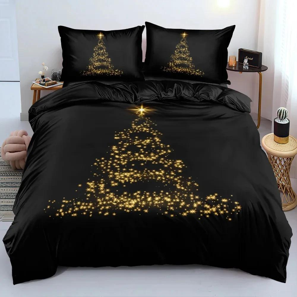 Christmas Tree Star Bedding Set Boys Girls Twin Queen Size Duvet Cover Pillowcase Bed Boys Adult Fashion Home Textileextile
