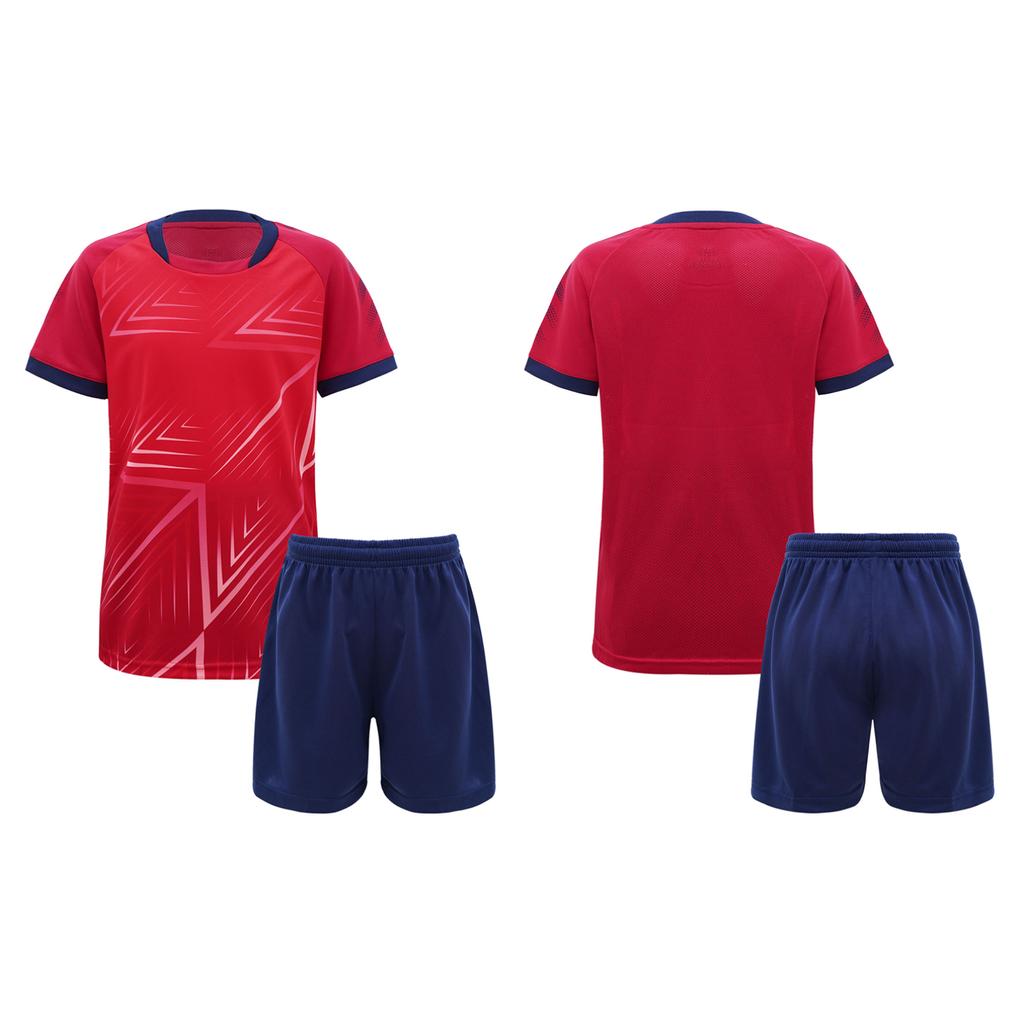 2Pcs Kids Boys Running Exercise Sport Suit Round Neck Short Sleeve Top with Drawstring Shorts Set