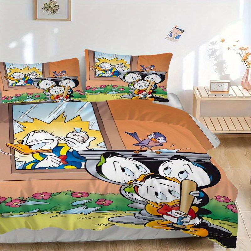 

3pcs Cute Cartoon Duck Tales Disney Print Cover Set Ultra Soft, Breathable, and Comfortable Bedding with Stylish Design for Bedroom and Guest Roo 135x200cm