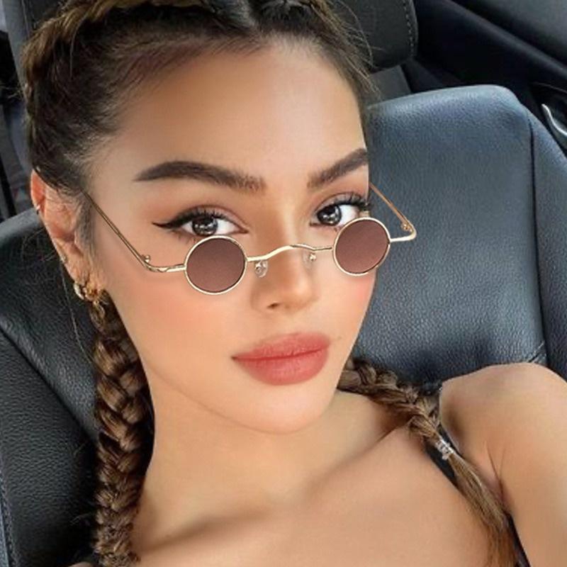 8pcs Korean Children Fashion Sunglasses Boys Girls Small Frame Round Metal Eyeglasses Personality Street S Sun