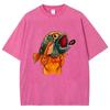 Funny Fish T Shirts Unisex Washed Tees Men Women Short Sleeve T-shirts Cotton T-shirt Streetwear Harajuku Graphic T Shirts