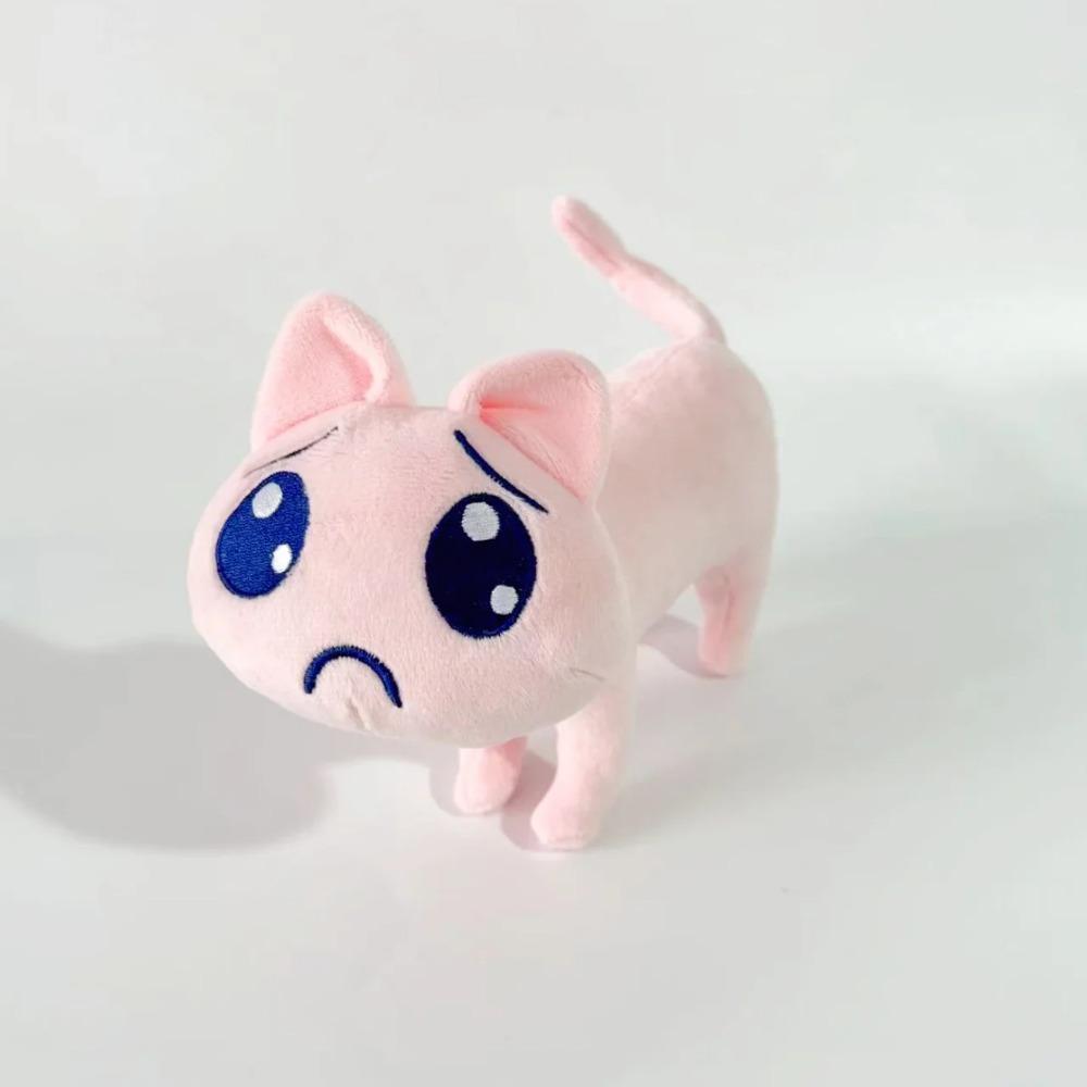 TreasuringU 20cm Pink Cat Plush Toys Kawaii Cartoon Cat Stuffed Dolls Cute Unhappy Cat Plushie Toy Birthday Gifts