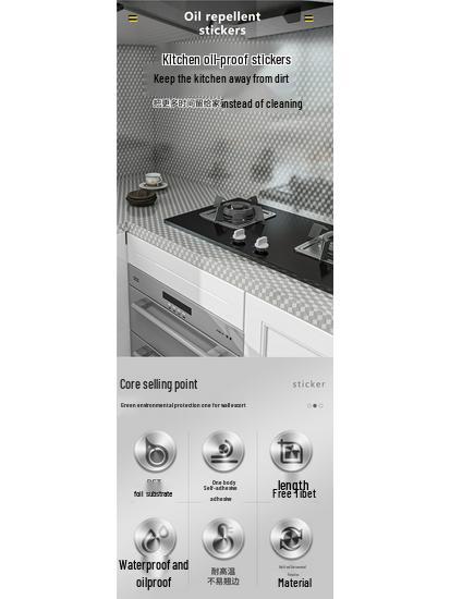 Kitchen & Wardrobe Waterproof Self-Adhesive Liner - Anti-Oil, Moisture-Proof, Aluminum Foil for Cabinets & Drawers