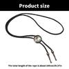 Western Shoestring Necktie Braided Belt Tie Cool Charm Engraved Stone Pendant for Women Men