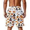Men's Loose Fit Layer Shorts with Pockets Halloween Themed Print Drawstring Waist Comfortable Casual Shorts