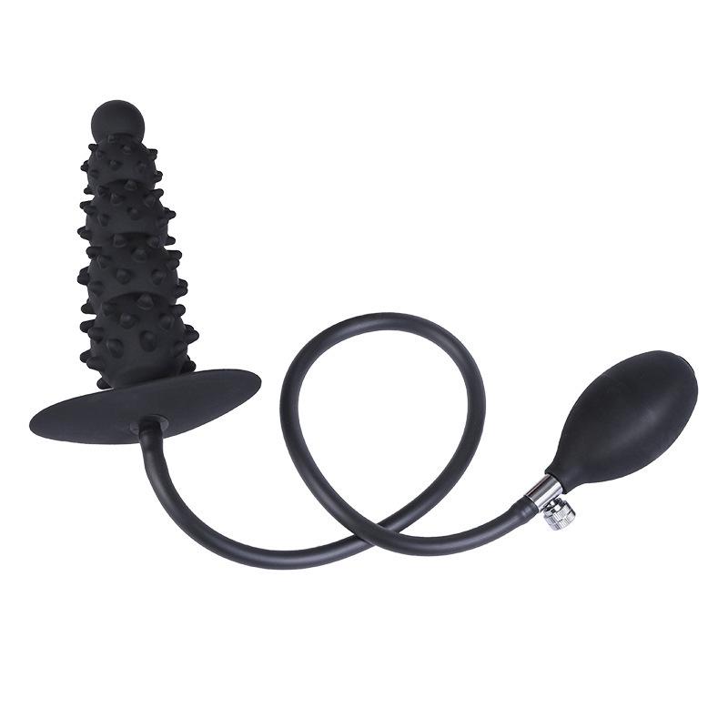 Teleskopischer Extra Langer Aufblasbarer Analplug: Tiefe Einführung Silikon Dilator für Männer und Frauen