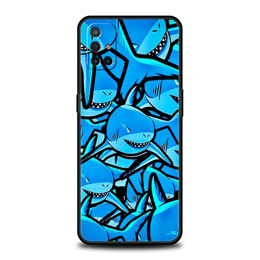 Handyhülle mit Meereshaie-Muster für Oneplus 13R 13 12R 11 10T 10R Nord N100 N200 N10 10 9 9R 9RT CE 3 2 Z Pro Weiche TPU-Hülle