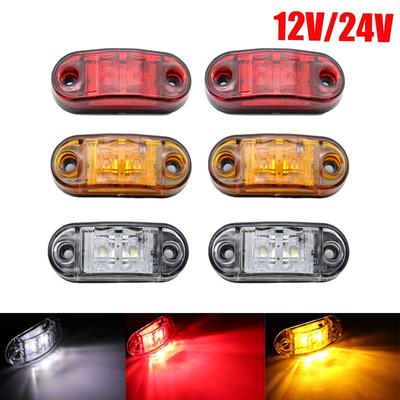 2pcs 12v 24v Led Side Marker Lights for Trailer Trucks Caravan Side Clearance Marker Light Lamp Led Lorry Amber Red White 10-30V