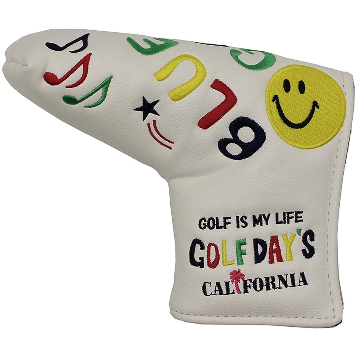 

New Model BLUE TEE GOLF California Smile & Cart Blade Putter Cover (White)