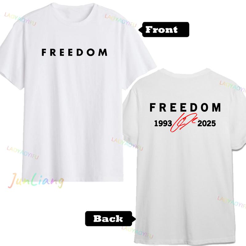 2025 Charlie Kirk Freedom TShirt FREEDOM Graphic Tees Justice Unisex Classics Shortsleeve Tops Unisex Streetwear Tshirts S