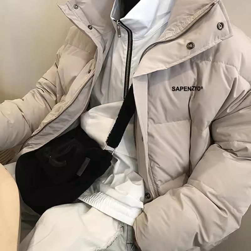 

Мужское зимнее японское хлопковое пальто, теплое и утолщенное студенческое пальто, корейский стиль, свободная и красивая хлопковая куртка 2XL бежевый