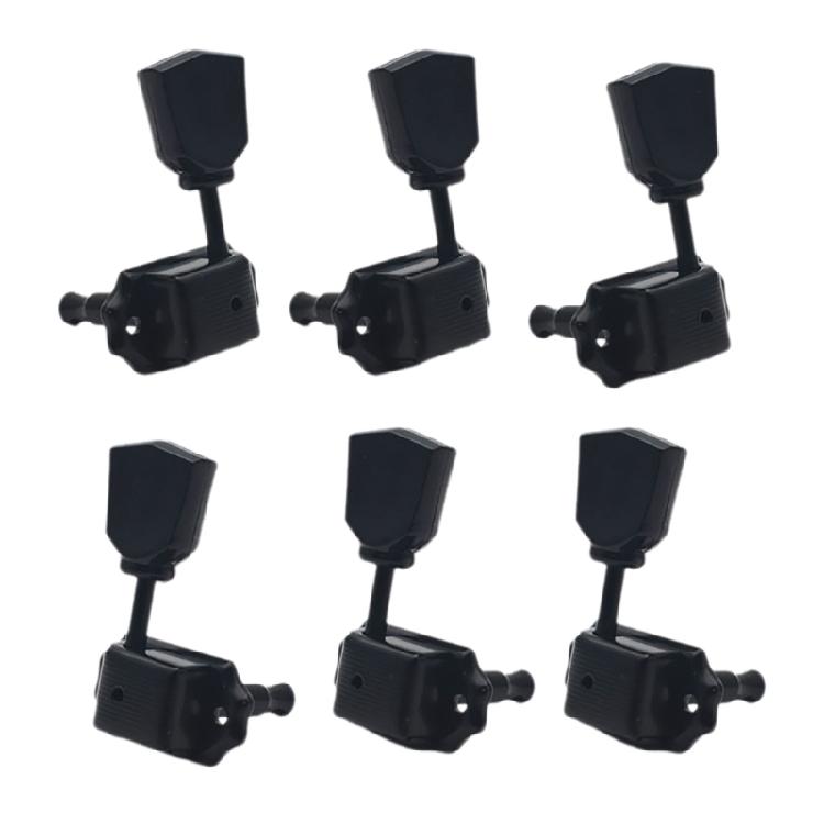 6Pcs Semi Closed Tuning Pegs Keys Tuner Machine Head Black Guitar Tuning Pegs Guitar Accessories Easy to Install