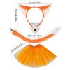 Foxes Costumes Set Foxes Ear Headbands Tail Nose Bowtie Tutu Skirt Animal Cosplay Costumes for Halloween Christmas Party
