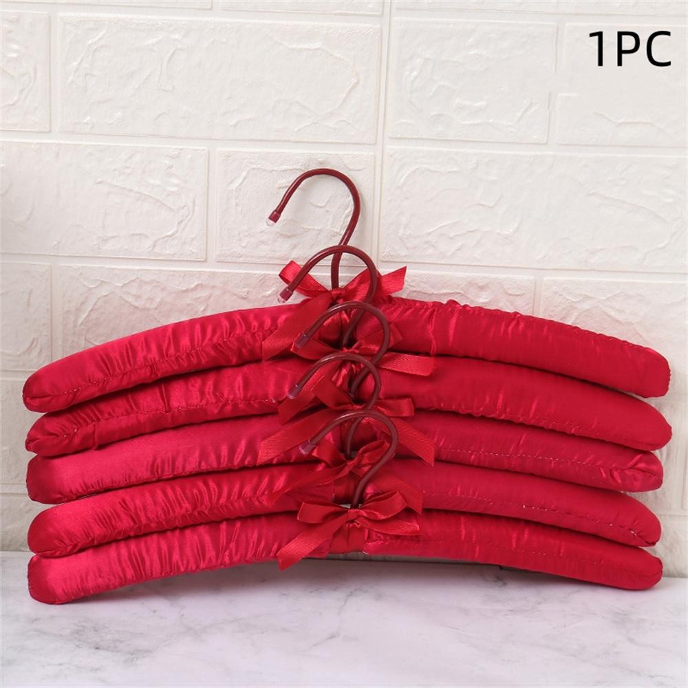 1PC Satin Padded Clothes Hanger Silk Wrapped Coat Rack Wrinkle Non-slip Coat Hanger Dress Clothes Sponge Hanger