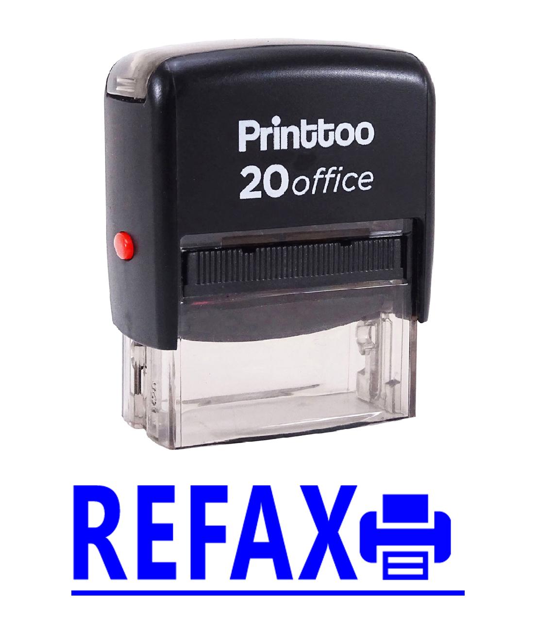 

Printtoo REFAX з чорнильним гумовим штампом. Офісний стаціонарний штамп, чорний 14 mm x 38 mm (Approx) синій
