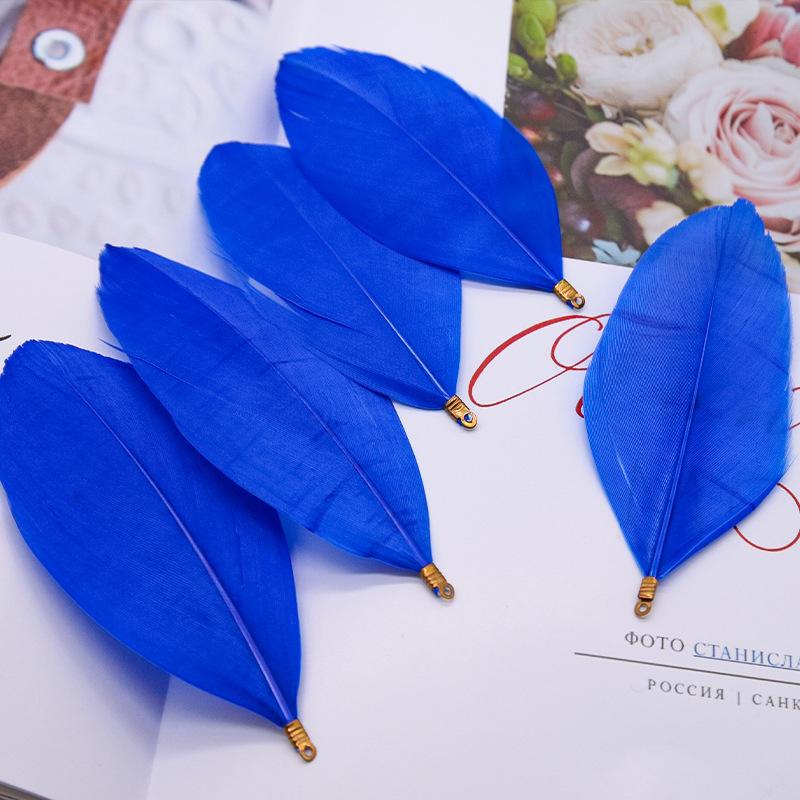 50Pcsdiy Jewelry Accessories Feather Big Floating Metal Clip Feather Swan Hair Jewelry Clothing Accessories Materials