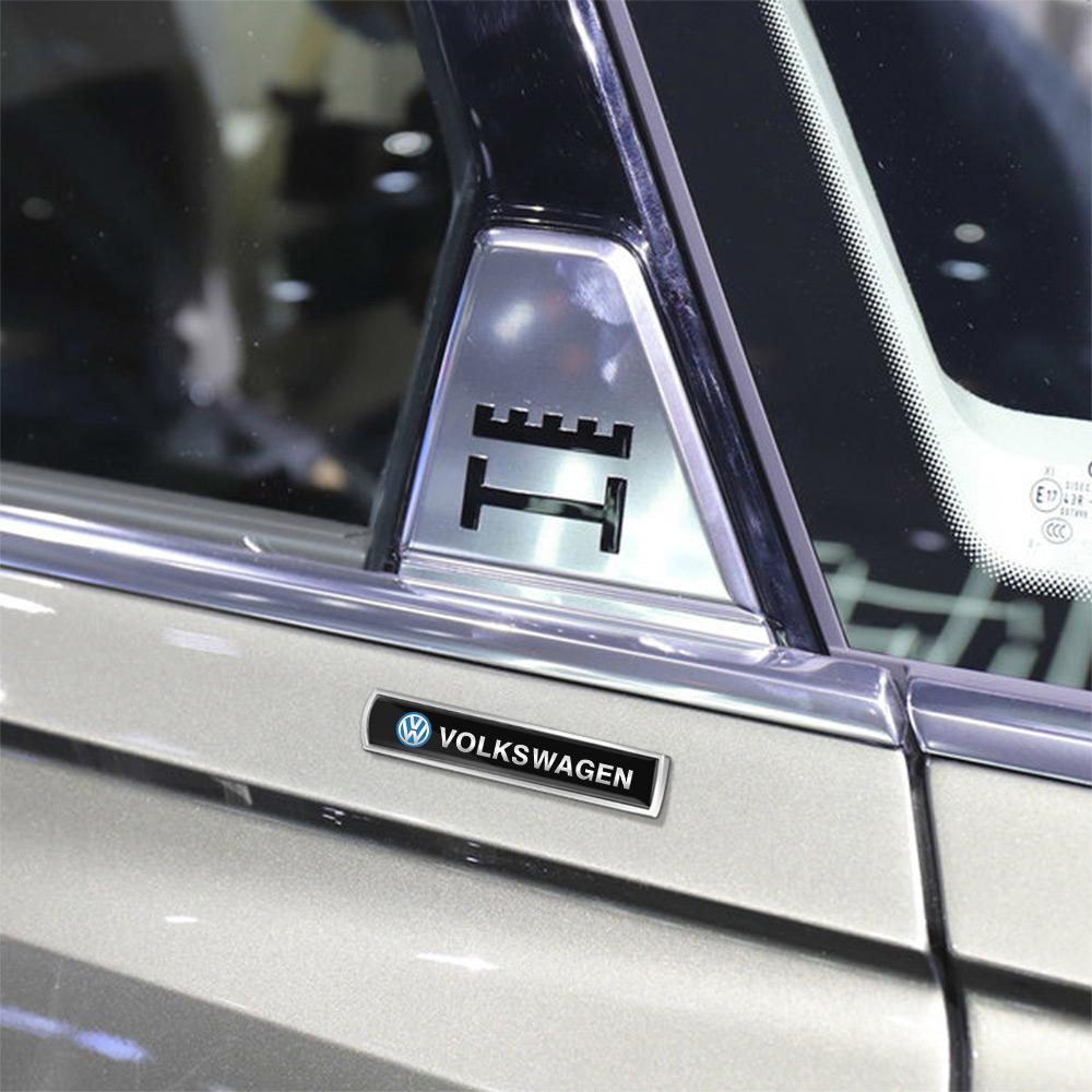 For Volkswagen VW 1Pcs Car Metal Chrome Emblem Car Fender Side Tail Body Stickers For Volkswagen GTI Golf Polo 6 7 Passat VW CC Tiguan T-ROC Jetta ES1