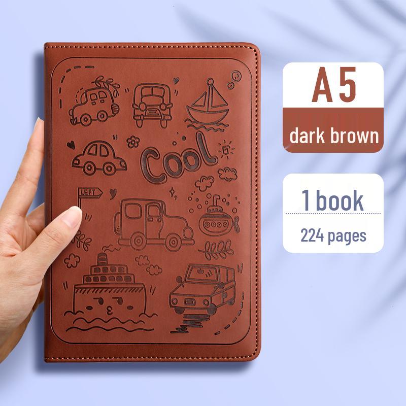 Large Cartoon Embossed Soft Cover Notebook - A5/A6 College Planner Diary