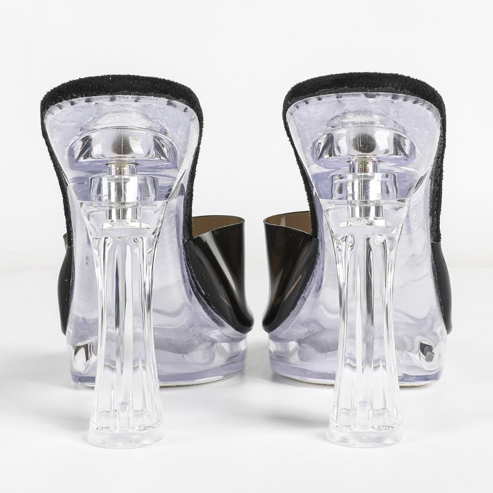 Women 11CM Chunky Heel Slide Slippers Platform High Heel Sexy Outdoor Runway Stage Fashion Footwear LFD-198711-A79