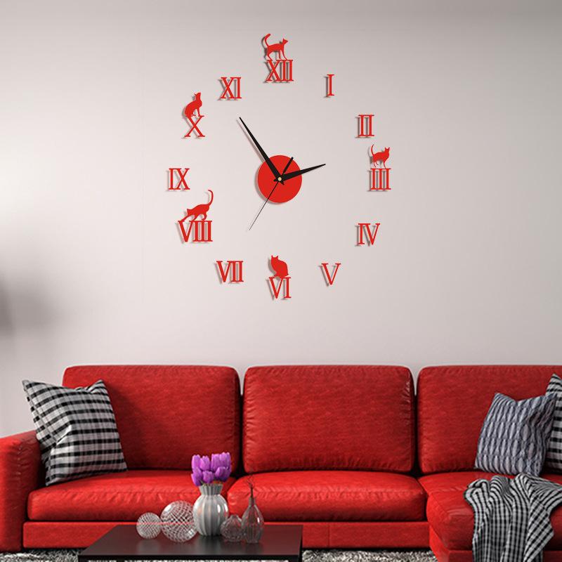 

Креативний DIY Безшумний Настінний Годинник Персоналізований Декоративний Годинник Годинник для Кабінету Вітальні Акриловий Годинник mirror silver