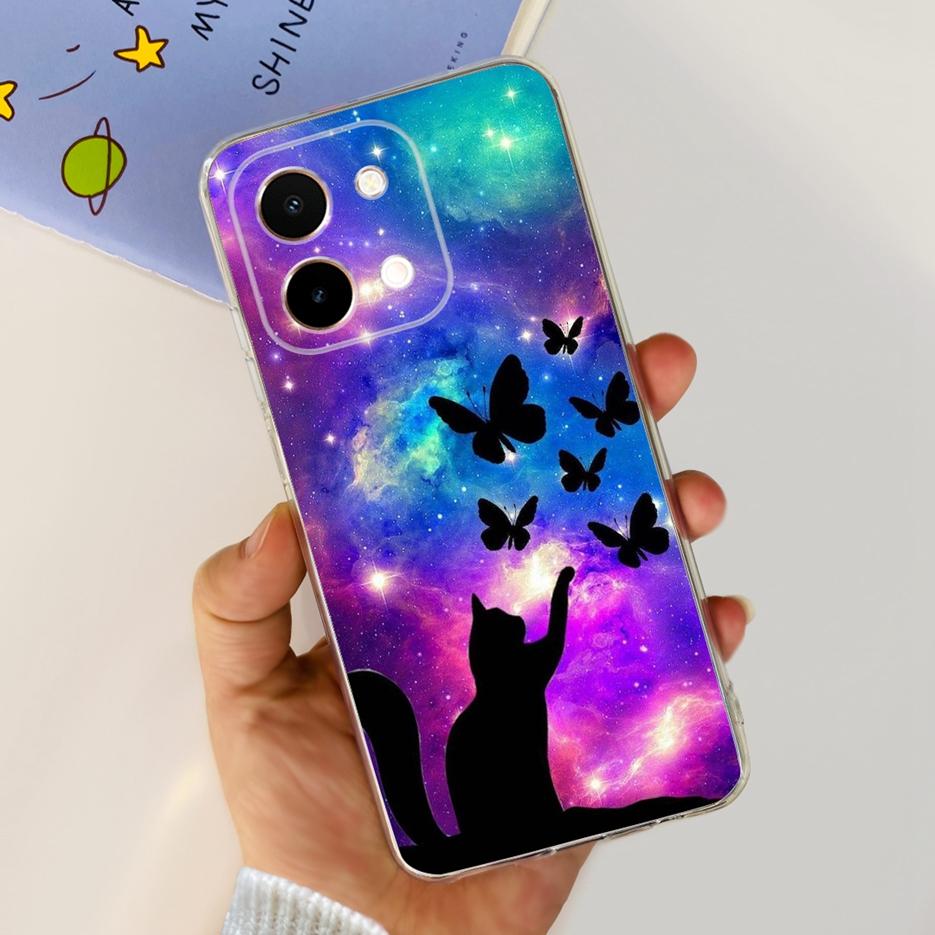 For Vivo Y28 4G Case V2352 Cute Cat Panda Painted Cover Soft Silicone Phone Case For Vivo Y28 Y 28 VivoY28 4G Funda 6.68'' Coque