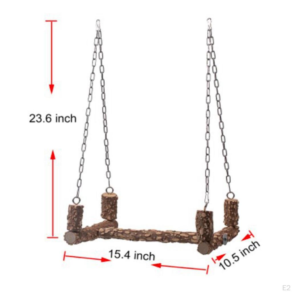 Parrot Wooden Stand Swing Perch Bird Toy Nest Pet Supplies Swinging Toys Cage Hanging for Budgie,