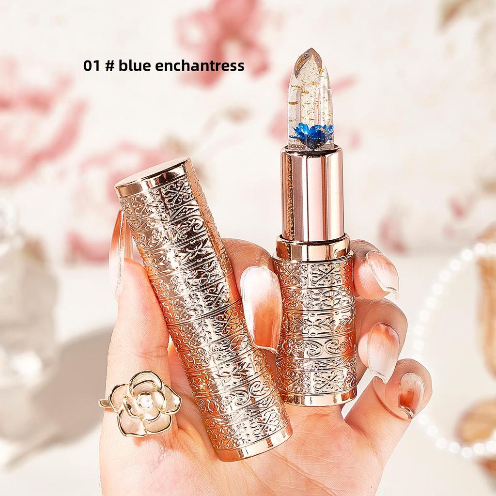 Farbwechselnder Lippenbalsam mit Blume für Frauen: Feuchtigkeitsspendend, Lang anhaltend, Nicht klebrig, Nicht verblassend, Temperaturempfindlich, Sicher für schwangere Frauen.