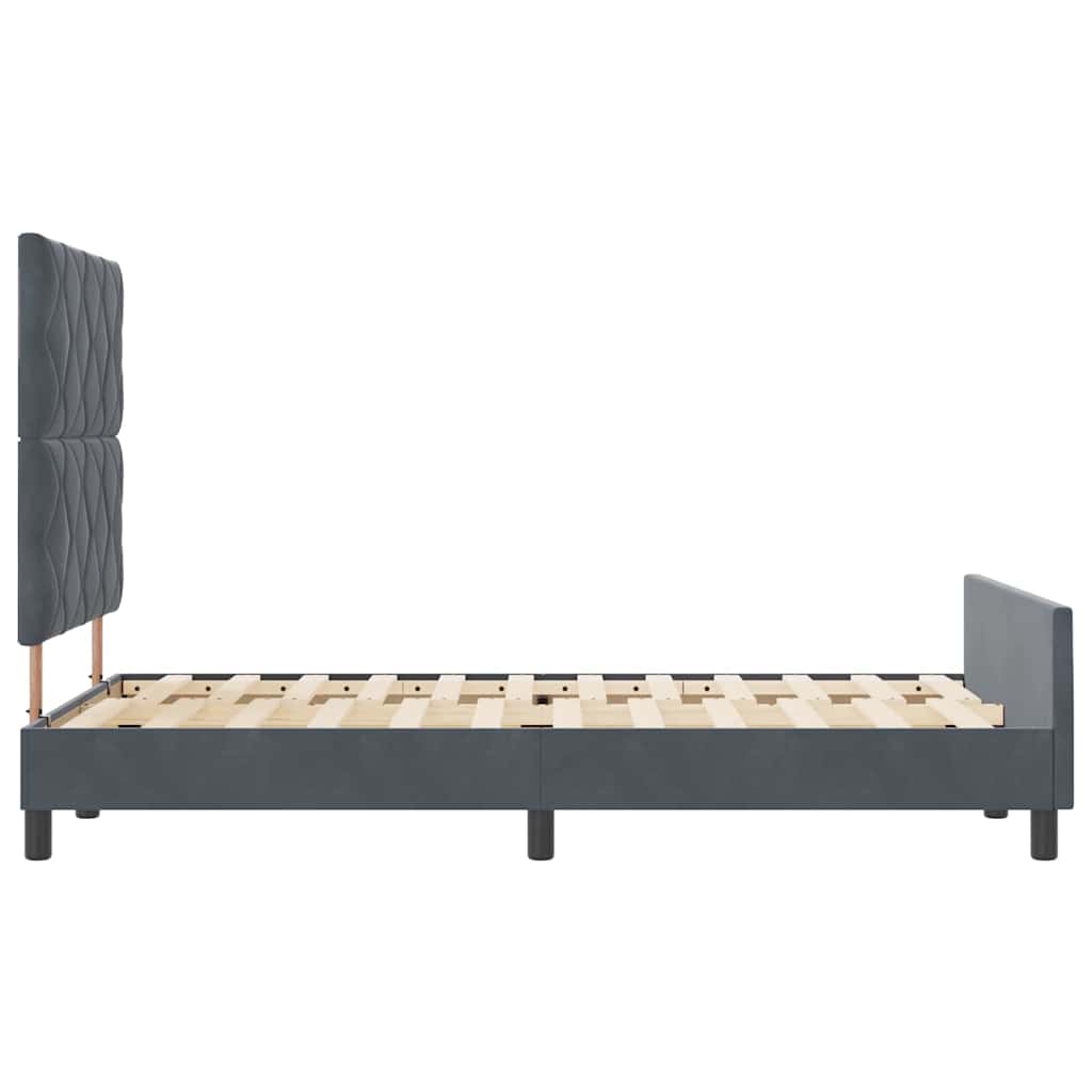 Boxspring Bed with Headboard Dark Grey 120 x 190 cm Velvet