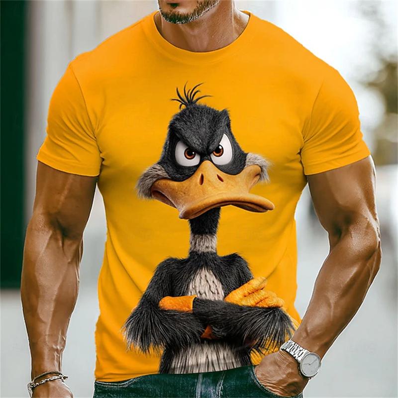 Summer 3D Animal Print T-Shirts Cute Outdoor Men's Short-Sleeve