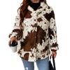 2025 Autumn/Winter European & American Women's Fashion Print Fuzzy Top Coat