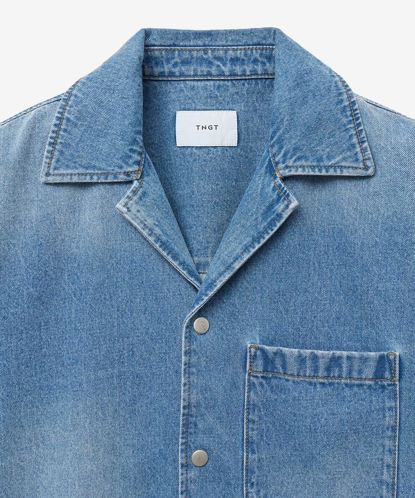 Tienjiti Vintage Denim Over Shirt (Washed Blue) Tnsh5E204B2