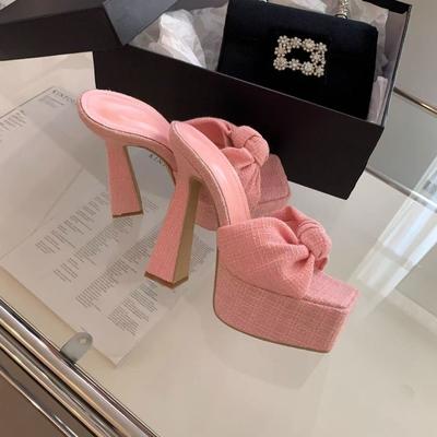 Beinlänge zeigen, Super-High-Heel-Model Catwalkschuhe 2025 Herbst neue Modelle hassen himmelhohe wasserdichte Plateausandalen Damenerhöhung cool s