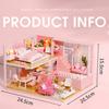 Puppenhaus Bausatz 3D Holz Mini Puppenhaus Montage Gebäude mit Möbelbausatz Spielzeug Kinder Geburtstagsgeschenk 3D Puzzle Handgefertigt
