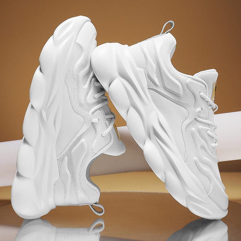 New Men's Sneakers Versatile Mesh Breathable Youth Casual Shoes Thick Soled Height Boosting Lightweight Sports Running Shoes