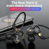 3.5mm Wired Earphones 8mm Dual Dynamic Coil HiFi Bass Stereo Earbuds Sports Gaming In-Ear Headset Headphones with Microphone