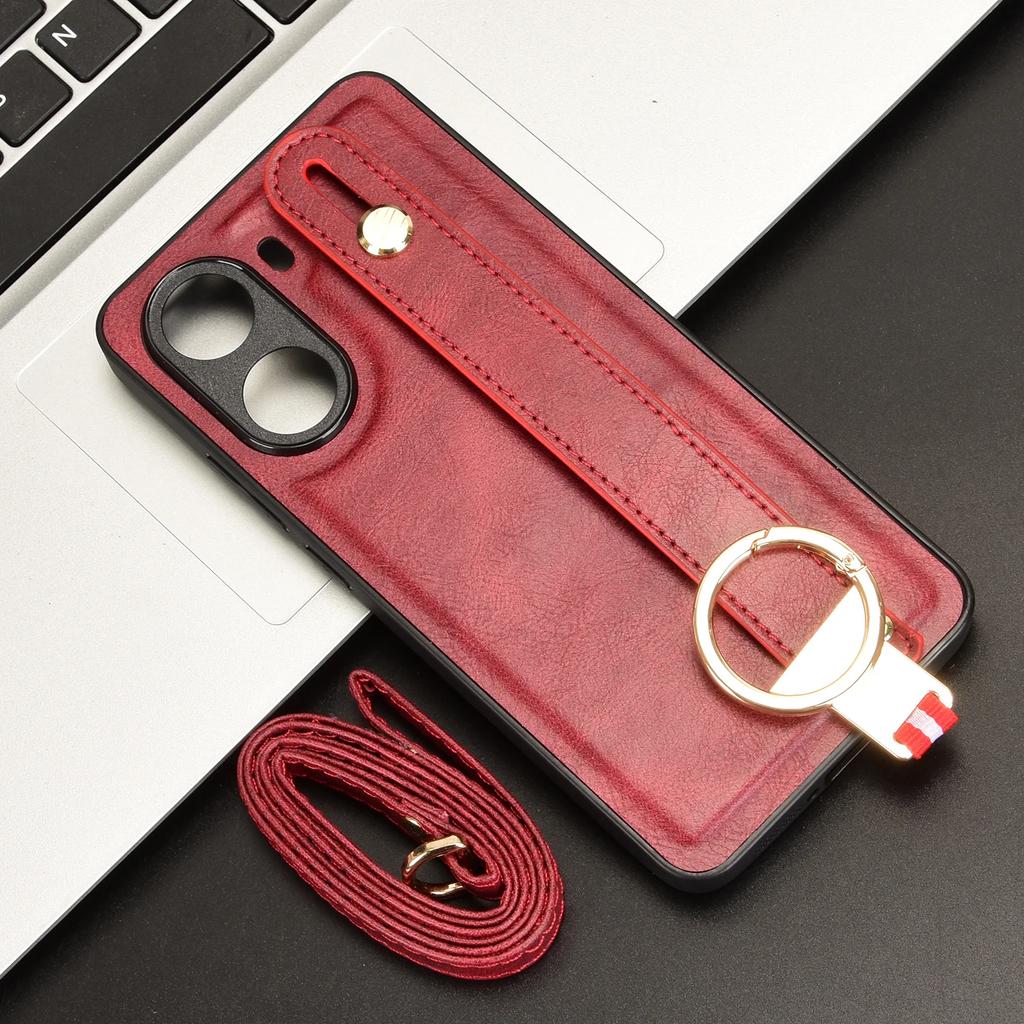 For POCO X7 Pro X 7 Wristband Leather Finger Ring Phone Case For Xiaomi POCO X7Pro Crossbody Lanyard Shockproof Back Cover
