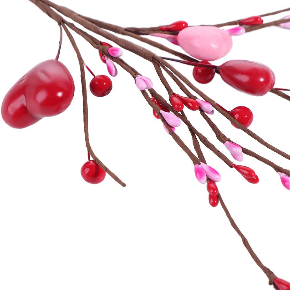 4Pcs Festival Artificial Heart Shaped Branches Happy Valentine's Day Decor  Home Living Room