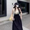 Striped Sleeveless Vest Long Skirt Summer 2026 New French Gentle Wind Splicing Contrasting Color Slim Dress Women