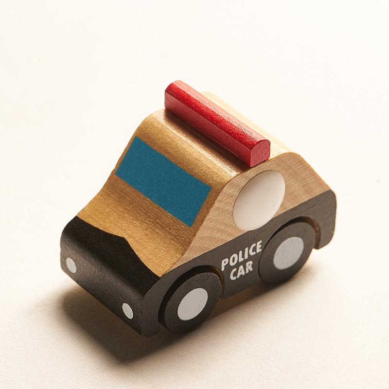 Kids Mini Wooden Cars Truck Aircraft Model Toy Montessori Wooden Education Colorful Vehicle Toys Simulation Cars Decoration Gift