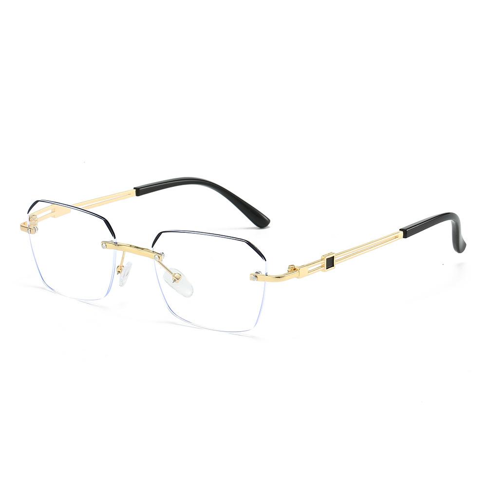 Retro Men Metal Frame Glasses Fashion Rimless Women Eye Protection Anti Blue Light Computer Eyewear