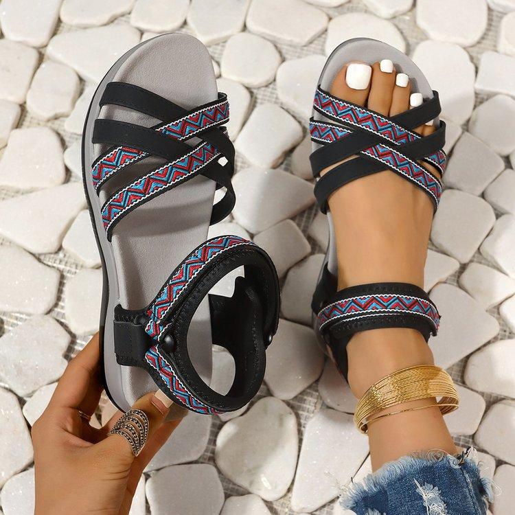 

TEME весенне-летние спортивные сандалии с принтом на липучке женские туфли 36 чёрный