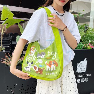 Outing Puppy Shoulder Bag Versatile Large Capacity Canvas Bag 2025 New Student Tote Bag Going Out Women's Bag