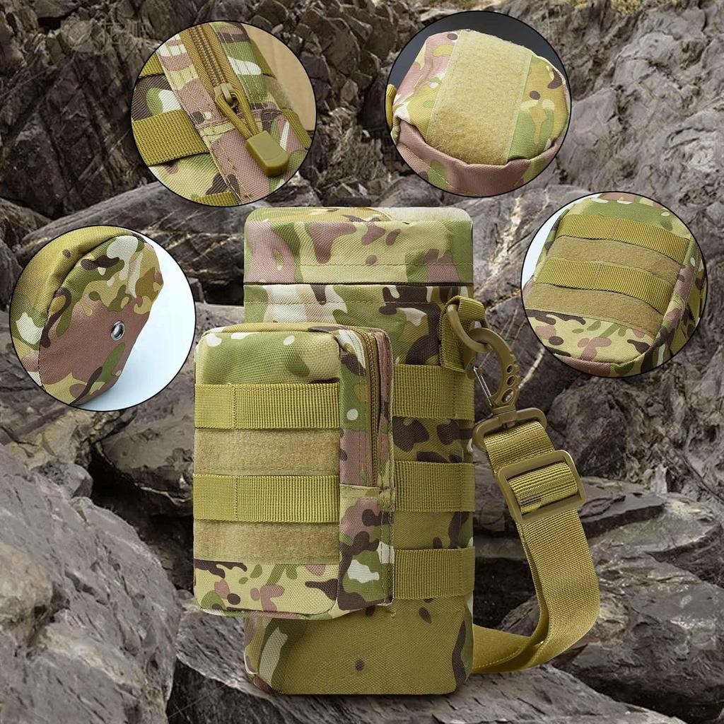 Tactical Water Bottle Pouch, Military Army Molle Water Pouches Carrier Holder for Hiking Camping Outdoor Sport Travel