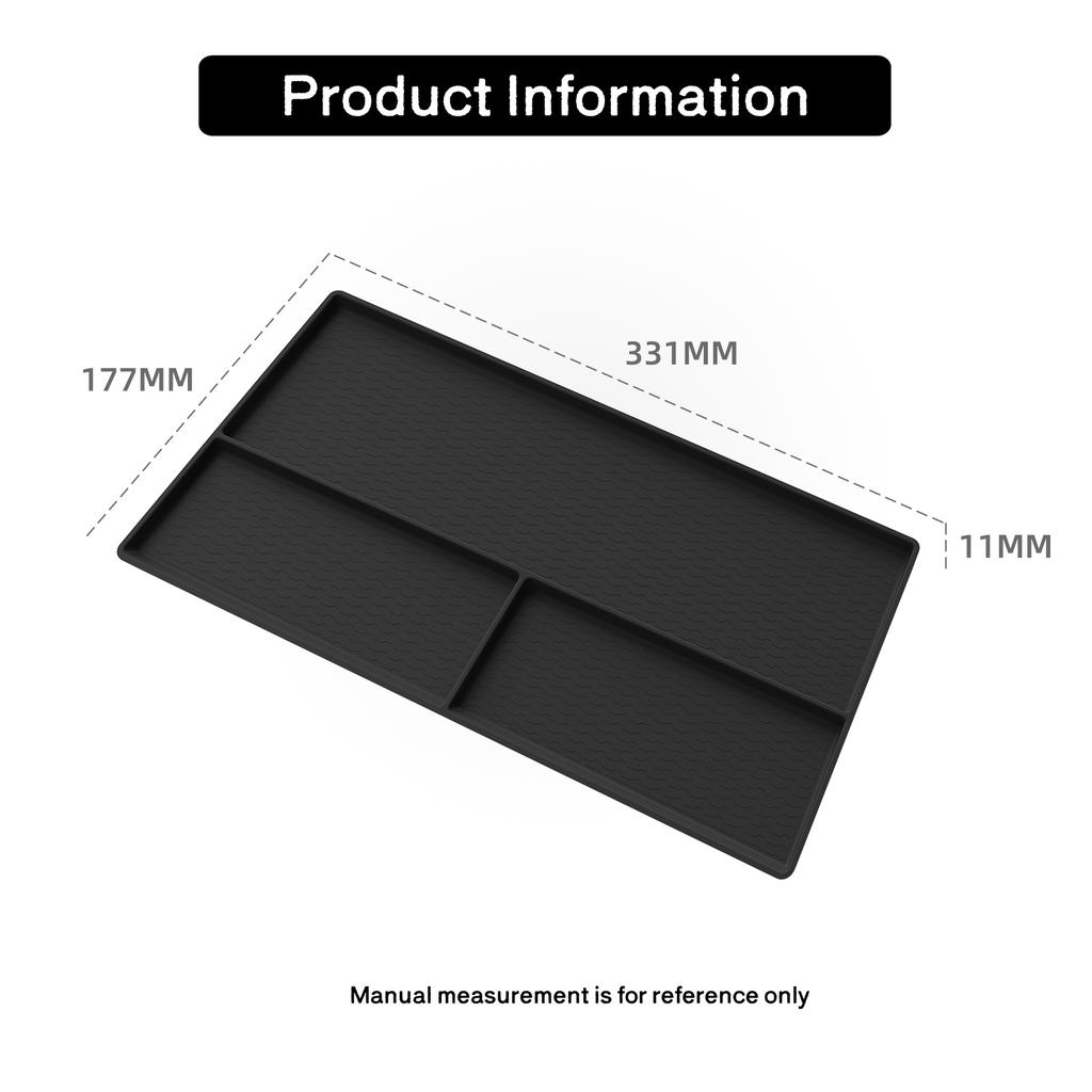 For Mitsubishi L200/Triton 2025 2025 Co-pilot Dashboard Storage Box Tray Silicone Organizer Car Interior Accessories Black