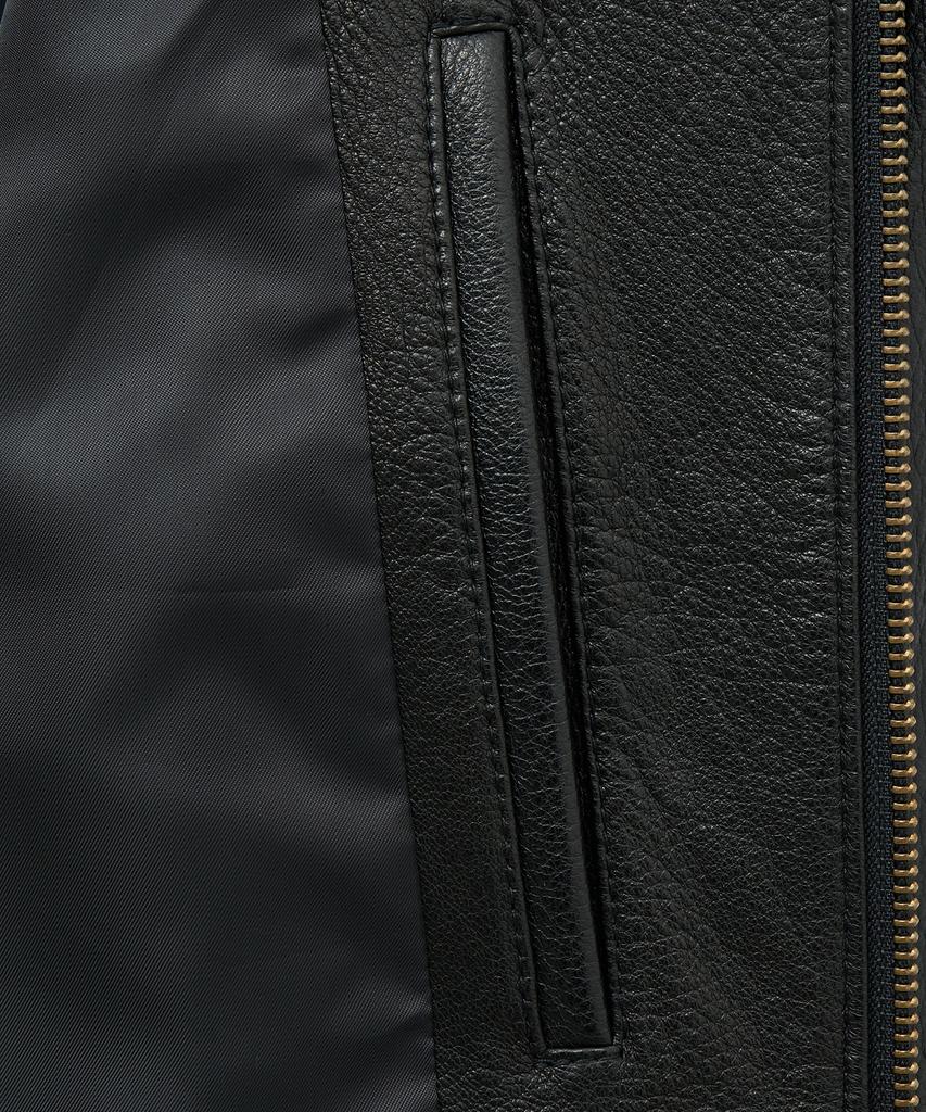 Noirer Goat Shrunken Leather Blouson (Black)