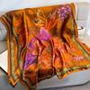 Luxury Brand Women Summer Silk Scarves Shawls Wraps Soft Female Beach Yellow Stole Bandanna Foulard Muffler Scarf