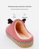 Winter Women's Cute Cartoon Closed Heel Velvet Slippers - Non-slip, Warm, Indoor Cotton Fur for Couples