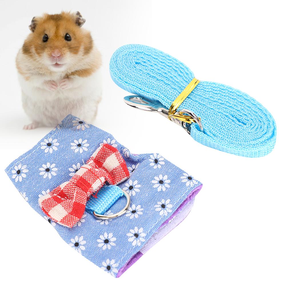 Small Animal Pet Leash Harness Set Breathable Chest Strap Traction Rope for Bunny Hamster Guinea PigXS